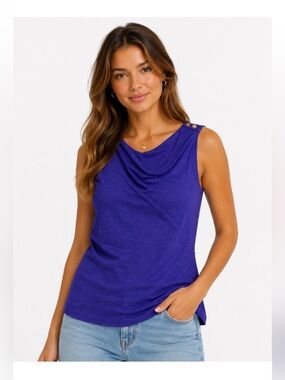 Banana Republic Top S Linen Purple